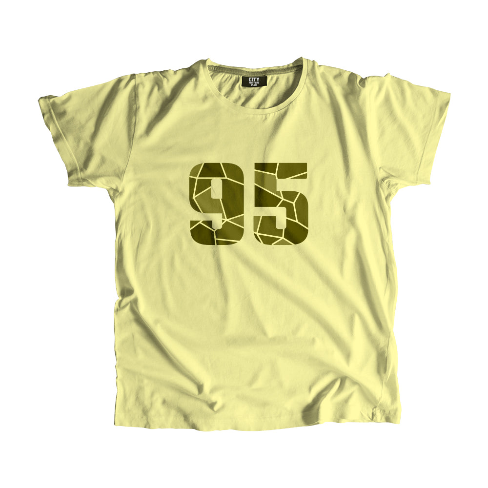 95 Number Men Unisex T-Shirt (Butter Yellow)| Classic Numeric Graphic Tee