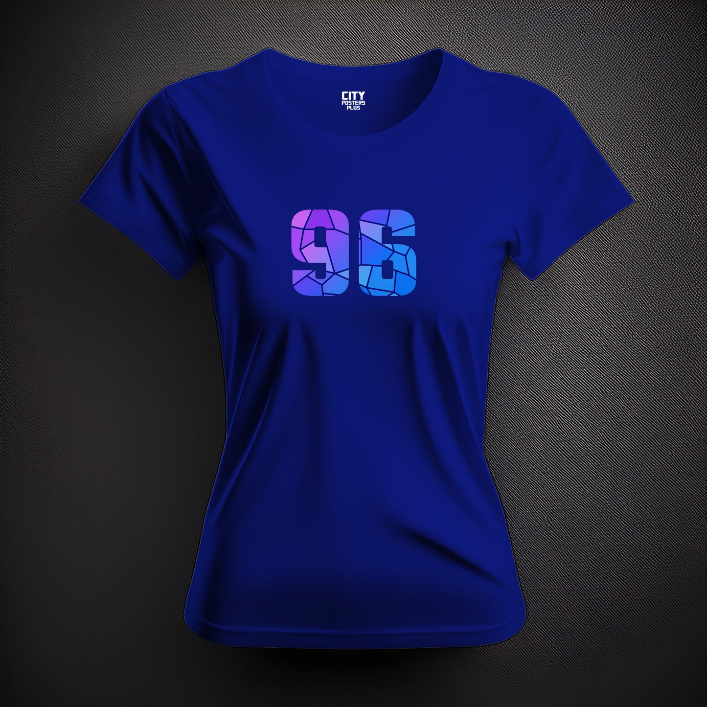 City Posters Plus 96 Number Women T-Shirt (Royal Blue) | Stylish Numeric Graphic Tee