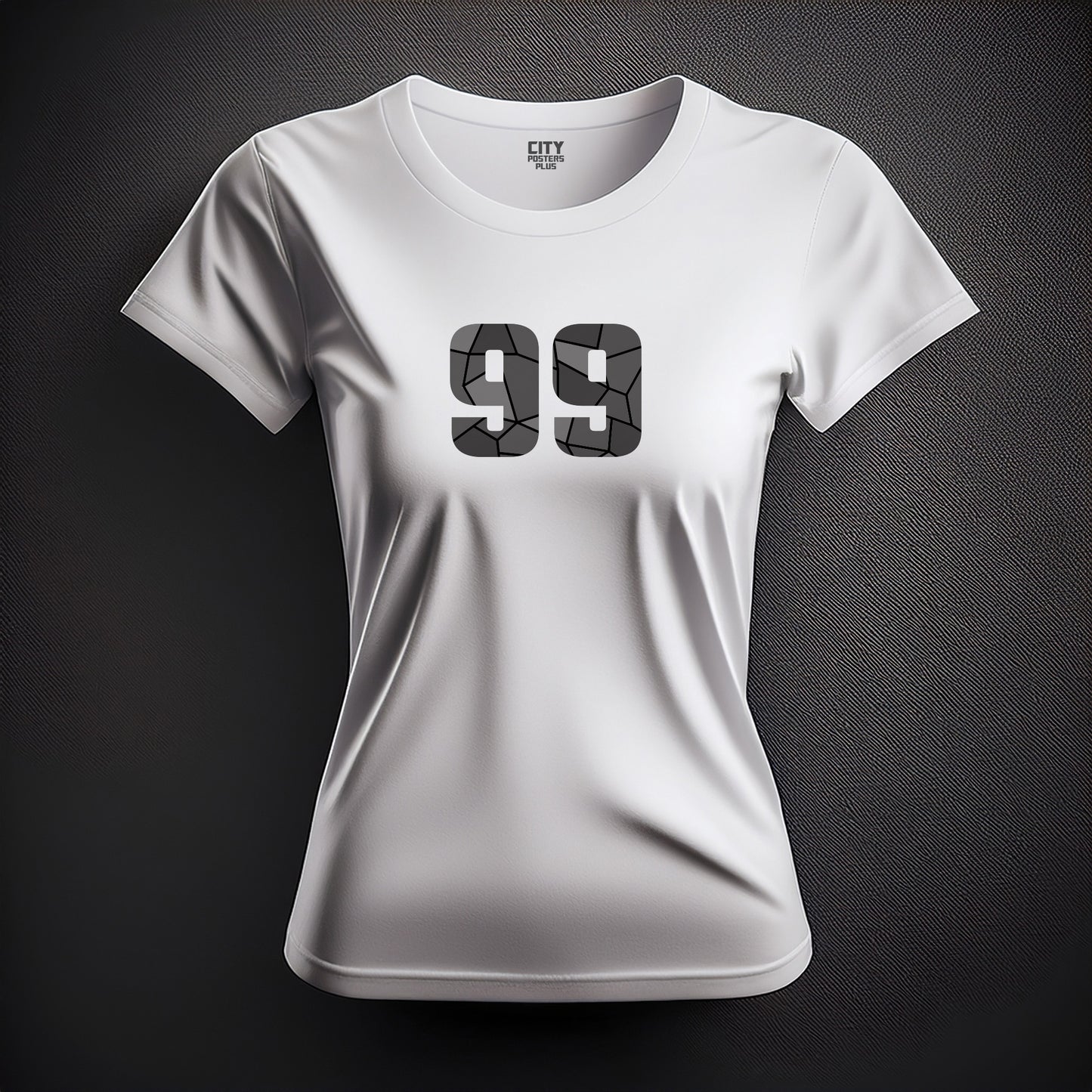 City Posters Plus 99 Number Women T-Shirt (White) | Stylish Numeric Graphic Tee