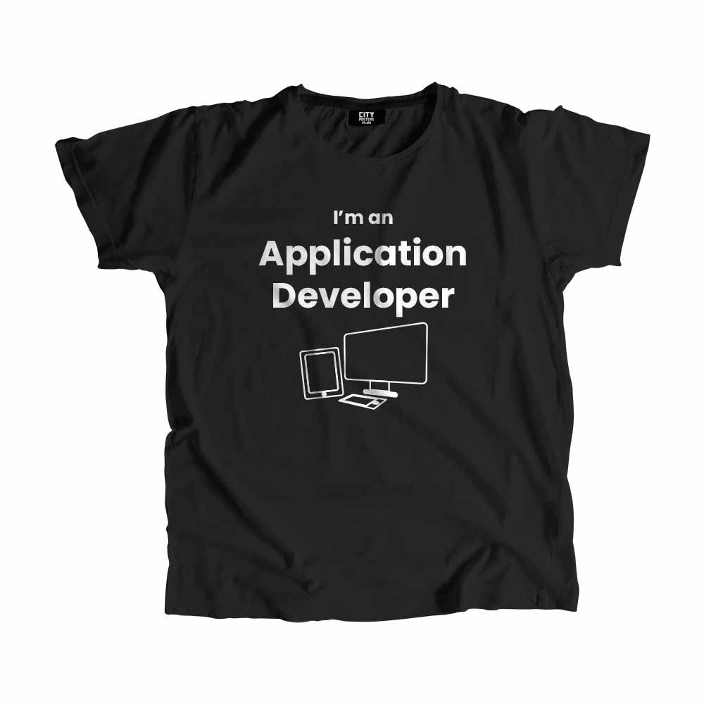 Application Developer Men Unisex T-Shirt (Black) Technology Unisex T-Shirt | City Posters Plus