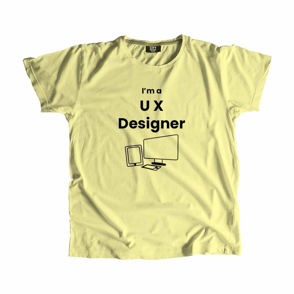 UX Designer Men Unisex T-Shirt (Butter Yellow) Technology Unisex T-Shirt | City Posters Plus