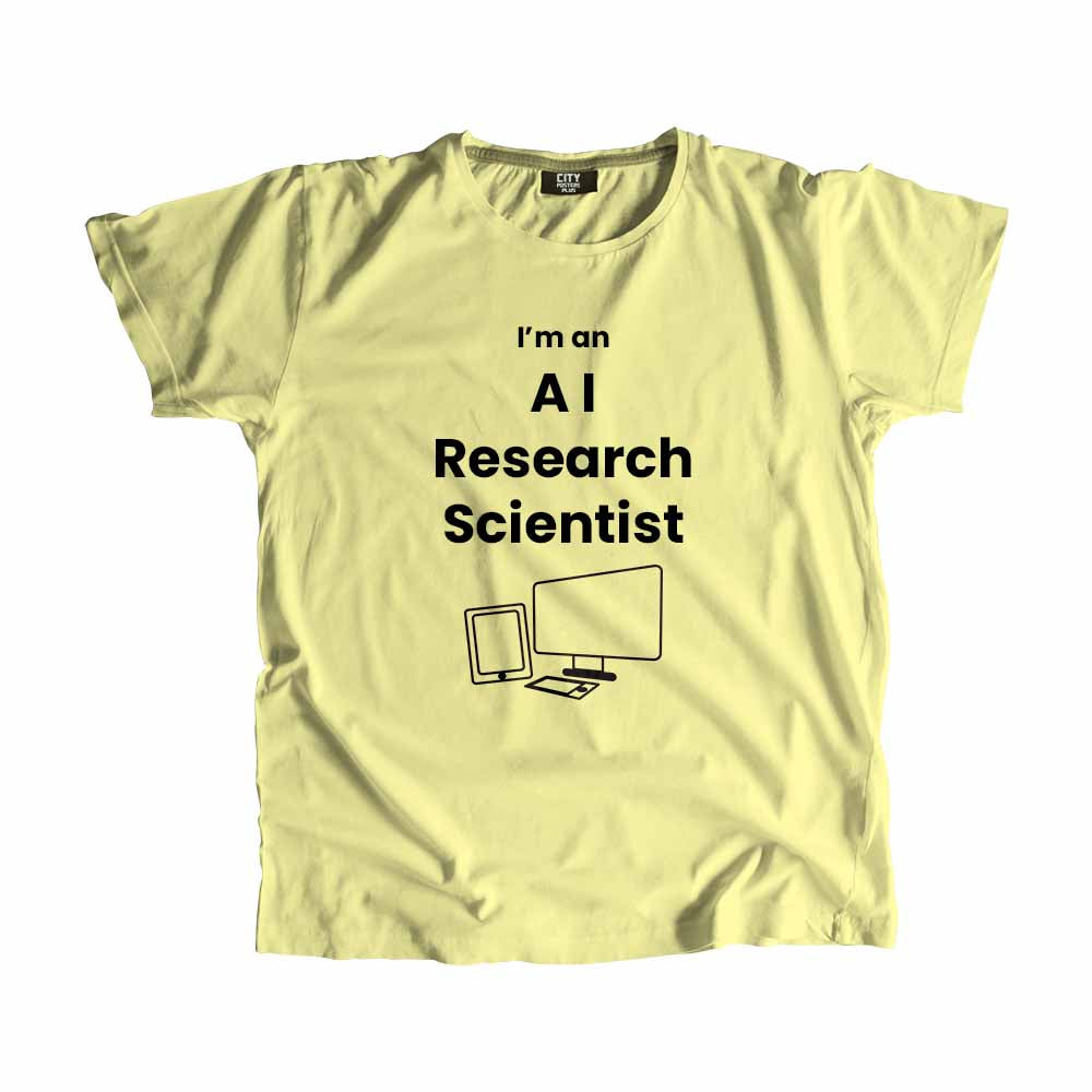 AI Research Scientist Men Unisex T-Shirt (Butter Yellow) Technology Unisex T-Shirt | City Posters Plus