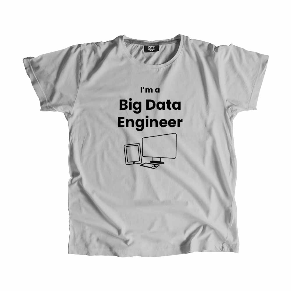 Big Data Engineer Men Unisex T-Shirt (Melange Grey) Technology Unisex T-Shirt | City Posters Plus