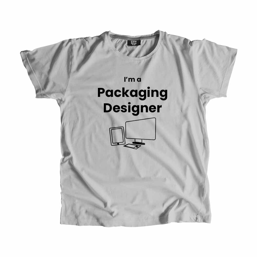 Packaging Designer Men Unisex T-Shirt (Melange Grey) Technology Unisex T-Shirt | City Posters Plus