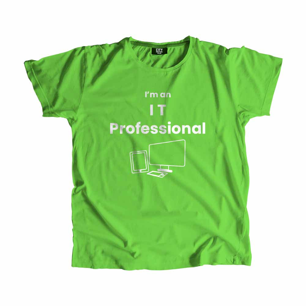 IT Professional Men Unisex T-Shirt (Liril Green) Technology Unisex T-Shirt | City Posters Plus