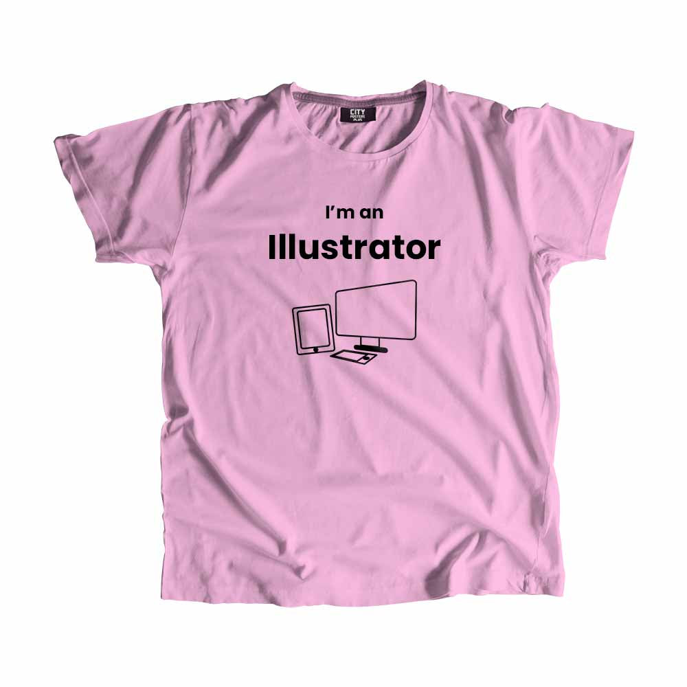 Illustrator Men Unisex T-Shirt (Light Pink) Technology Unisex T-Shirt | City Posters Plus