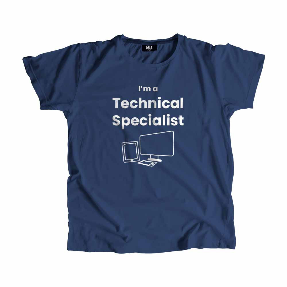 Technical Specialist Men Unisex T-Shirt (Navy Blue) Technology Unisex T-Shirt | City Posters Plus