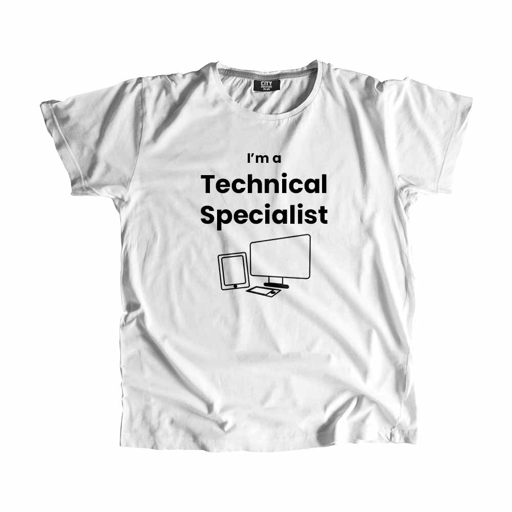 Technical Specialist Men Unisex T-Shirt (White) Technology Unisex T-Shirt | City Posters Plus