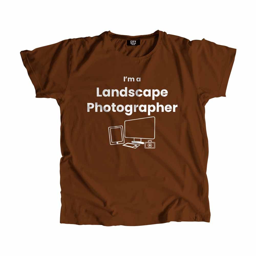 Landscape Photographer Men Unisex T-Shirt (Brown) Technology Unisex T-Shirt | City Posters Plus