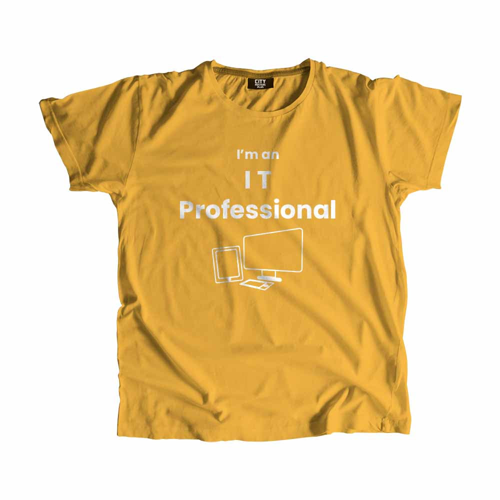 IT Professional Men Unisex T-Shirt (Golden Yellow) Technology Unisex T-Shirt | City Posters Plus