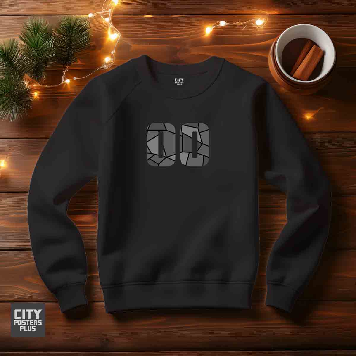 00 Number Unisex Sweatshirt (Black)  Premium Graphic Crewneck