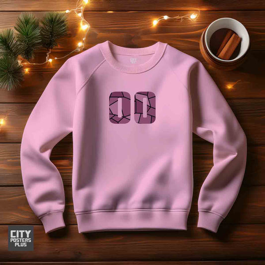 00 Number Unisex Sweatshirt (Light Pink)  Premium Graphic Crewneck
