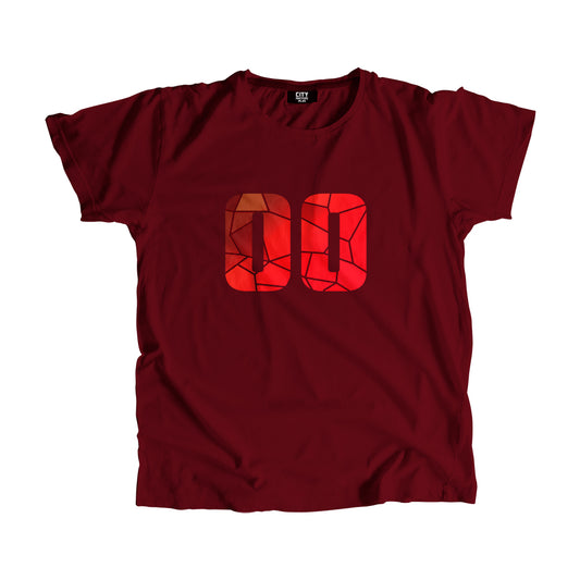 00 Number Men Unisex T-Shirt  (Maroon)| Classic Numeric Graphic Tee