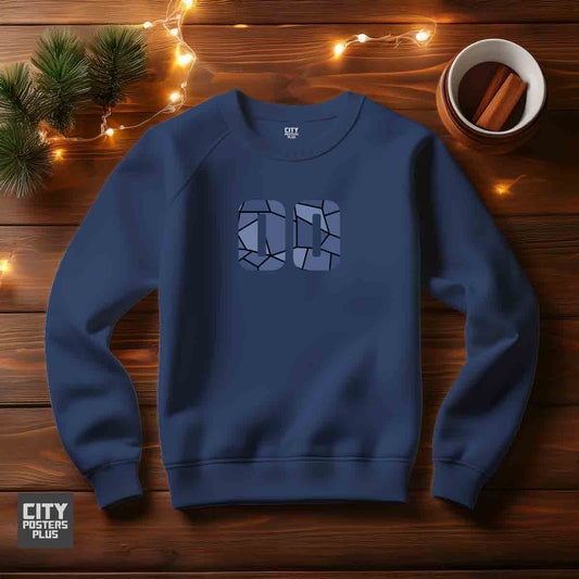 00 Number Unisex Sweatshirt (Navy Blue)  Premium Graphic Crewneck