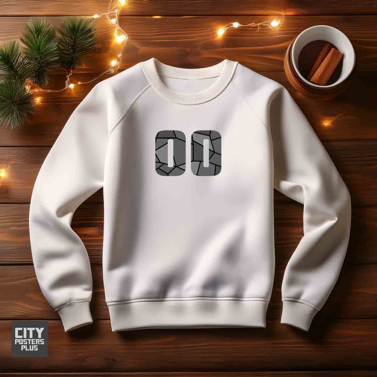 00 Number Unisex Sweatshirt (White)  Premium Graphic Crewneck