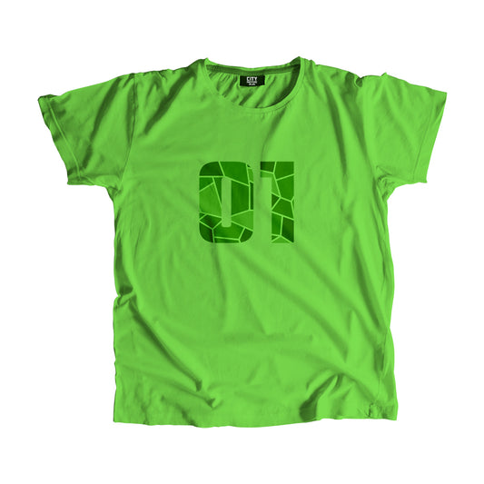 01 Number Men Unisex T-Shirt  (Liril Green)| Classic Numeric Graphic Tee