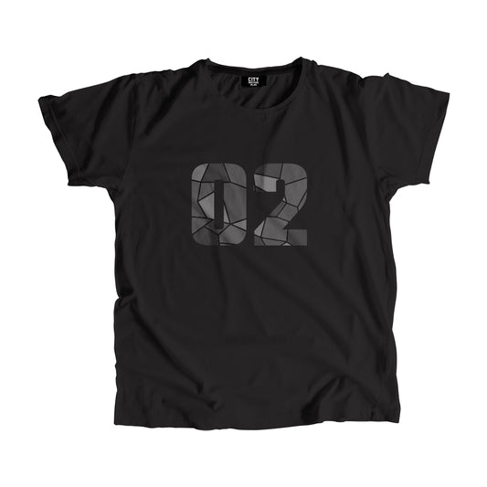 02 Number Men Unisex T-Shirt  (Black)| Classic Numeric Graphic Tee
