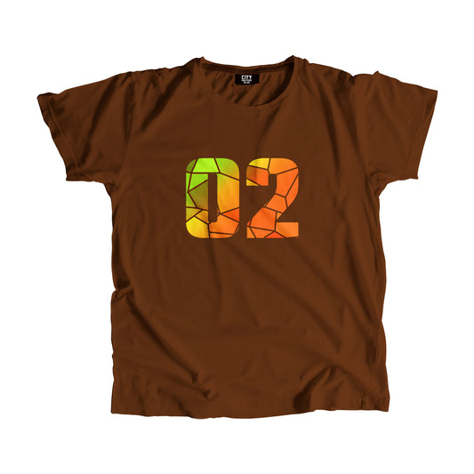 02 Number Men Unisex T-Shirt  (Brown)| Classic Numeric Graphic Tee