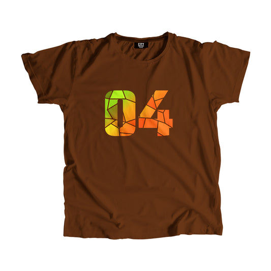 04 Number Men Unisex T-Shirt  (Brown)| Classic Numeric Graphic Tee