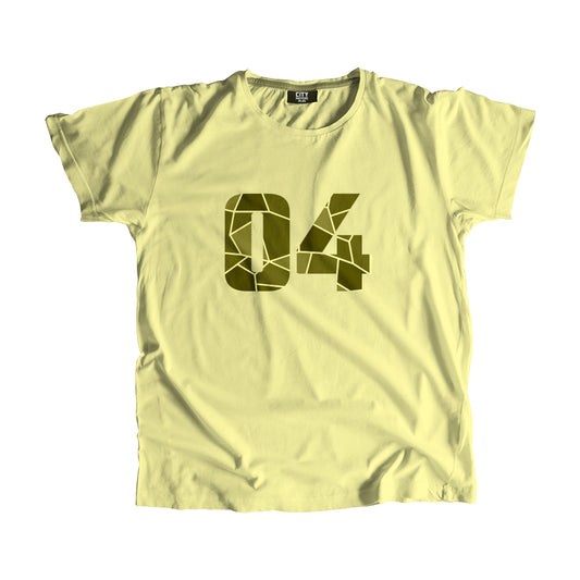 04 Number Men Unisex T-Shirt  (Butter Yellow)| Classic Numeric Graphic Tee
