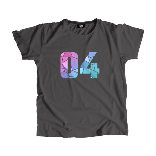 04 Number Men Unisex T-Shirt  (Charcoal Grey)| Classic Numeric Graphic Tee