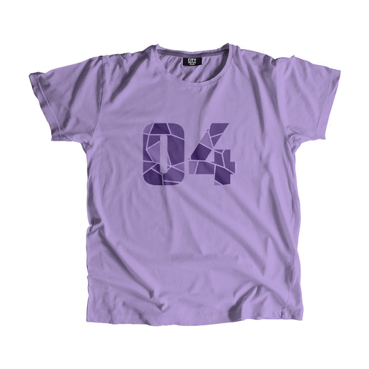 04 Number Men Unisex T-Shirt  (Iris Lavender)| Classic Numeric Graphic Tee