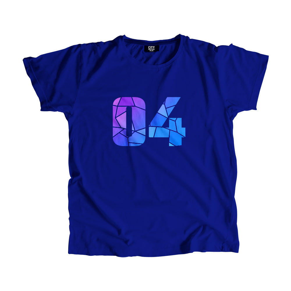 04 Number Men Unisex T-Shirt  (Royal Blue)| Classic Numeric Graphic Tee