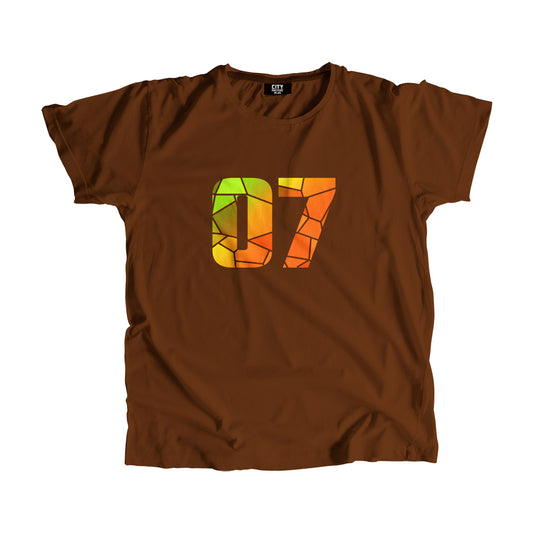 07 Number Men Unisex T-Shirt  (Brown)| Classic Numeric Graphic Tee