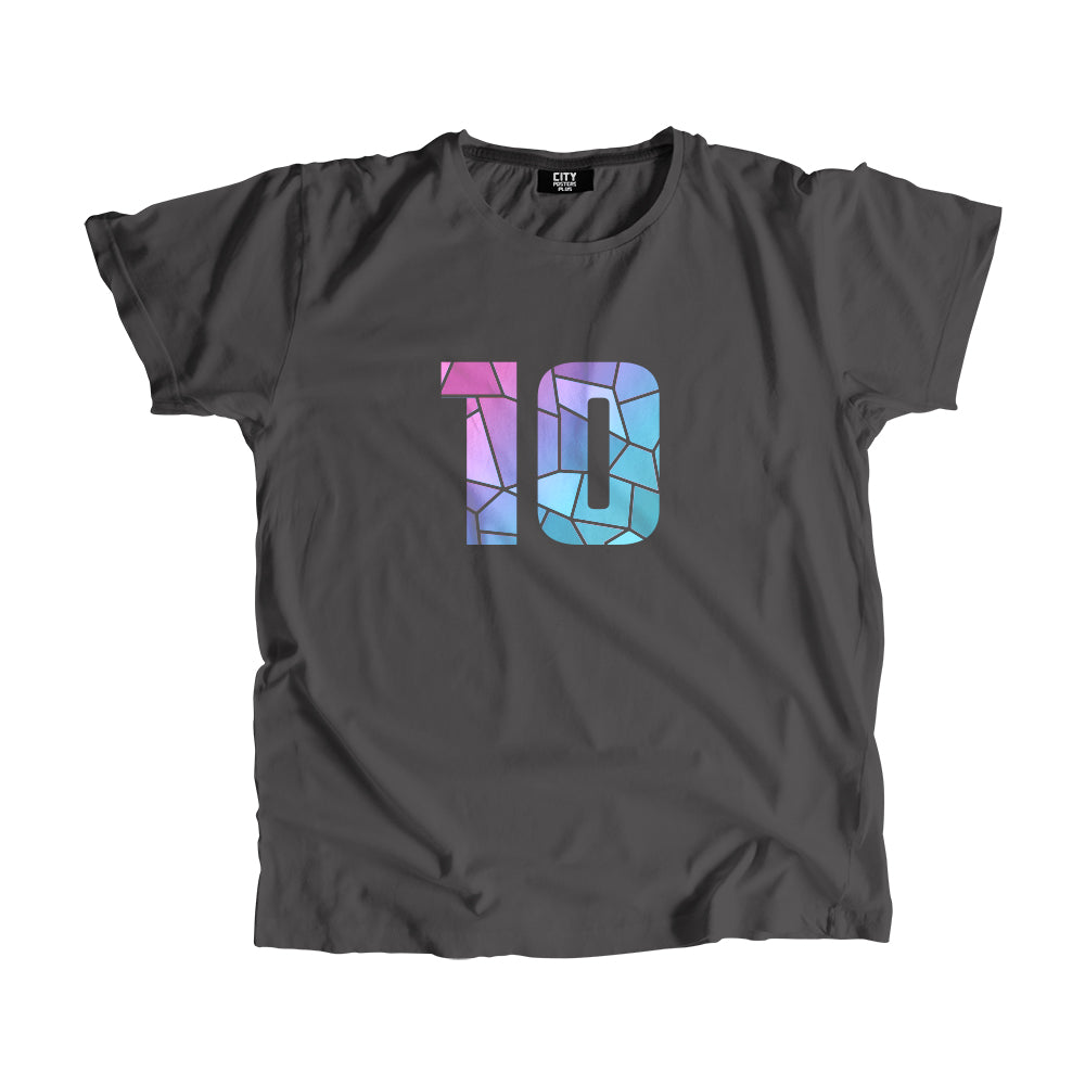 10 Number Men Unisex T-Shirt  (Charcoal Grey)| Classic Numeric Graphic Tee