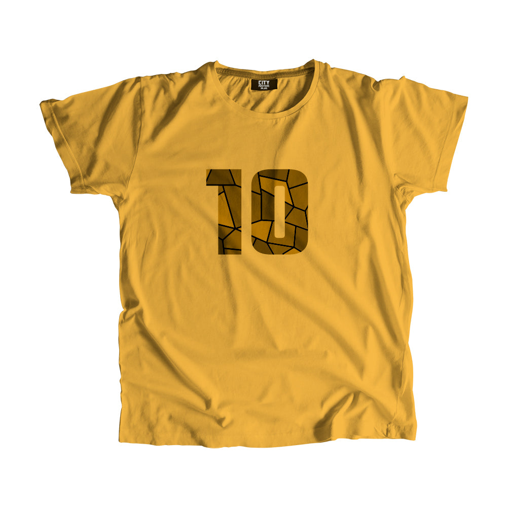 10 Number Men Unisex T-Shirt  (Golden Yellow)| Classic Numeric Graphic Tee