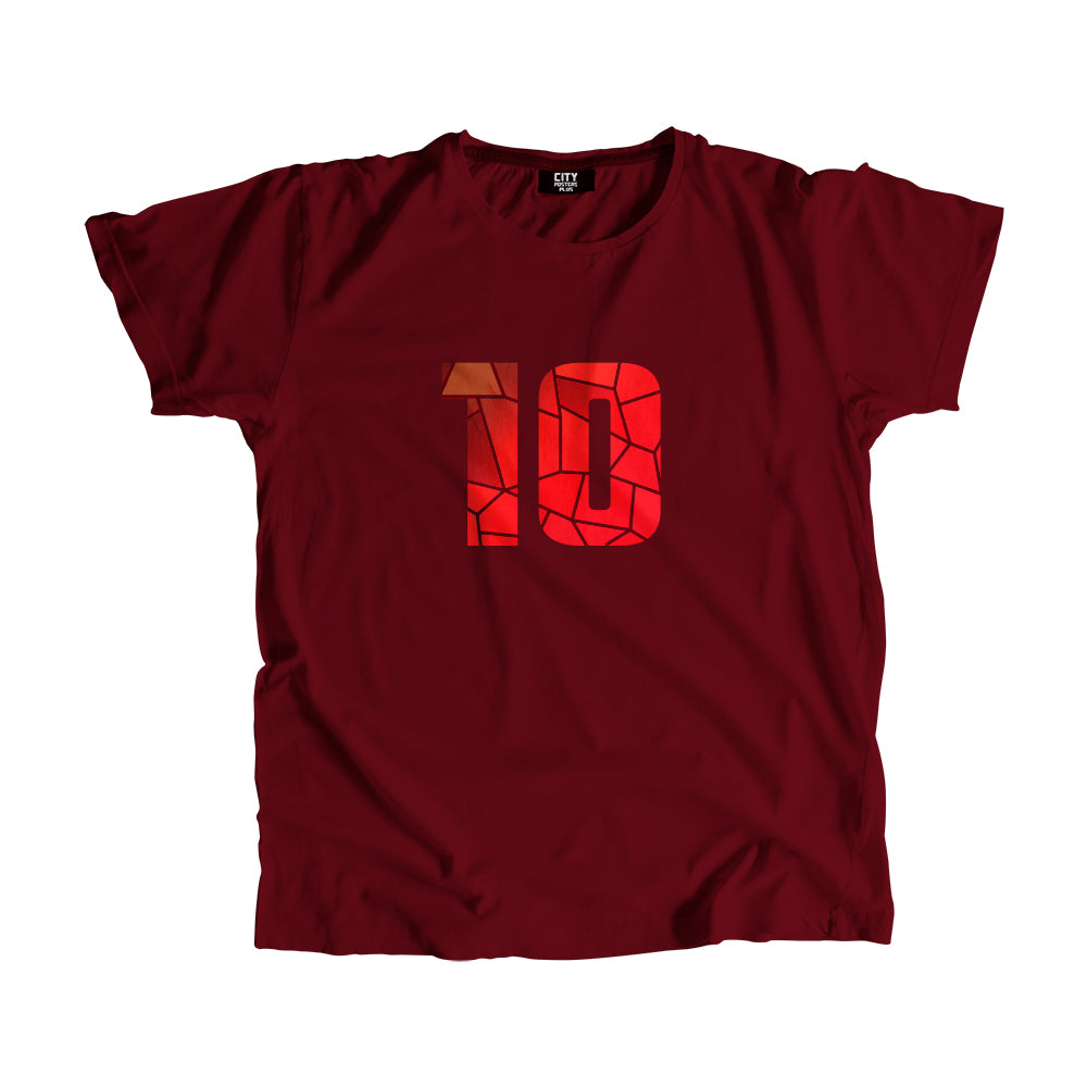 10 Number Men Unisex T-Shirt  (Maroon)| Classic Numeric Graphic Tee