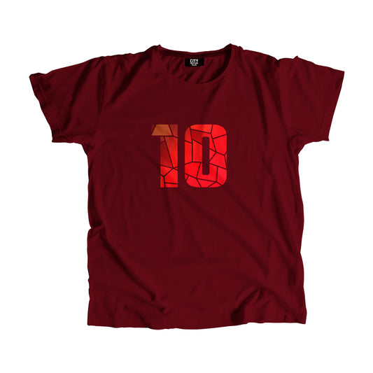 10 Number Men Unisex T-Shirt  (Maroon)| Classic Numeric Graphic Tee