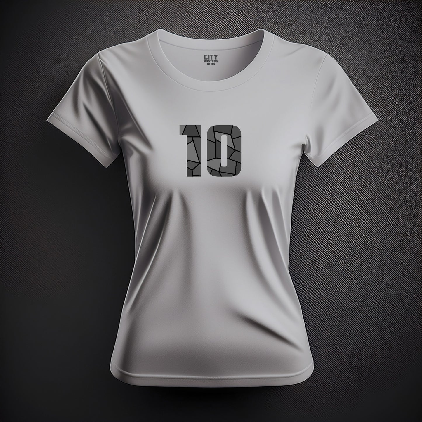 City Posters Plus 10 Number Women T-Shirt (Melange Grey) | Stylish Numeric Graphic Tee