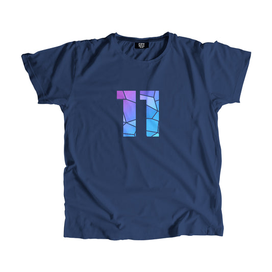 11 Number Men Unisex T-Shirt  (Navy Blue)| Classic Numeric Graphic Tee