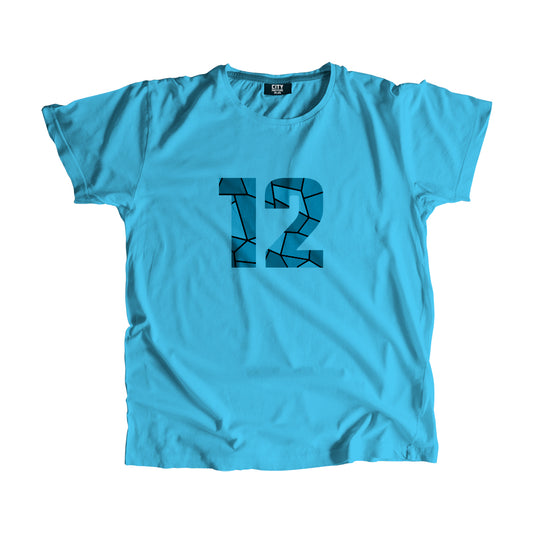 12 Number Men Unisex T-Shirt  (Sky Blue)| Classic Numeric Graphic Tee