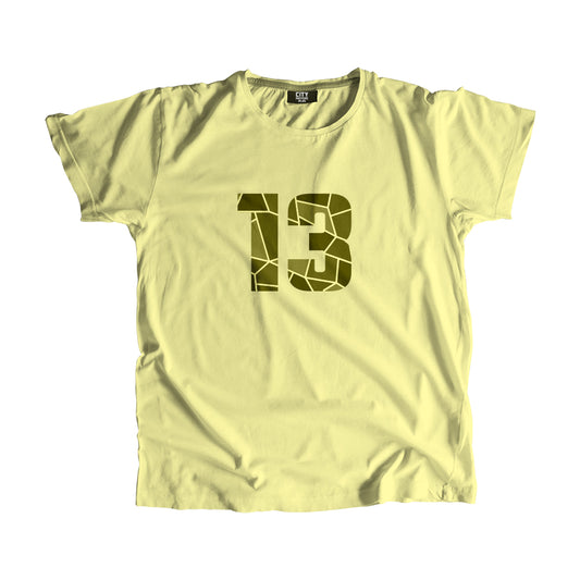 13 Number Men Unisex T-Shirt  (Butter Yellow)| Classic Numeric Graphic Tee