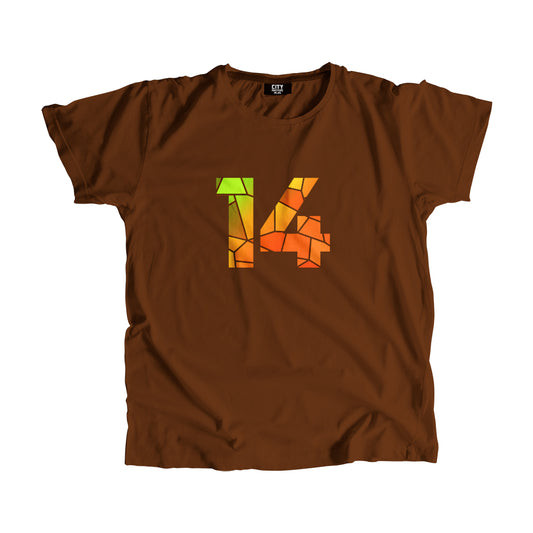 14 Number Men Unisex T-Shirt  (Brown)| Classic Numeric Graphic Tee