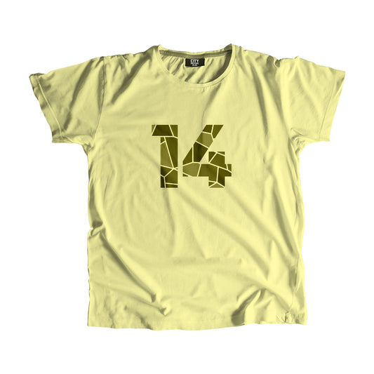 14 Number Men Unisex T-Shirt  (Butter Yellow)| Classic Numeric Graphic Tee