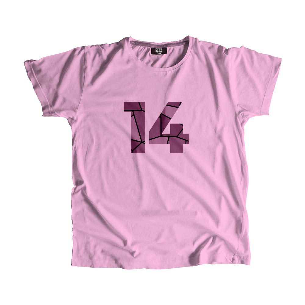 14 Number Men Unisex T-Shirt  (Light Pink)| Classic Numeric Graphic Tee