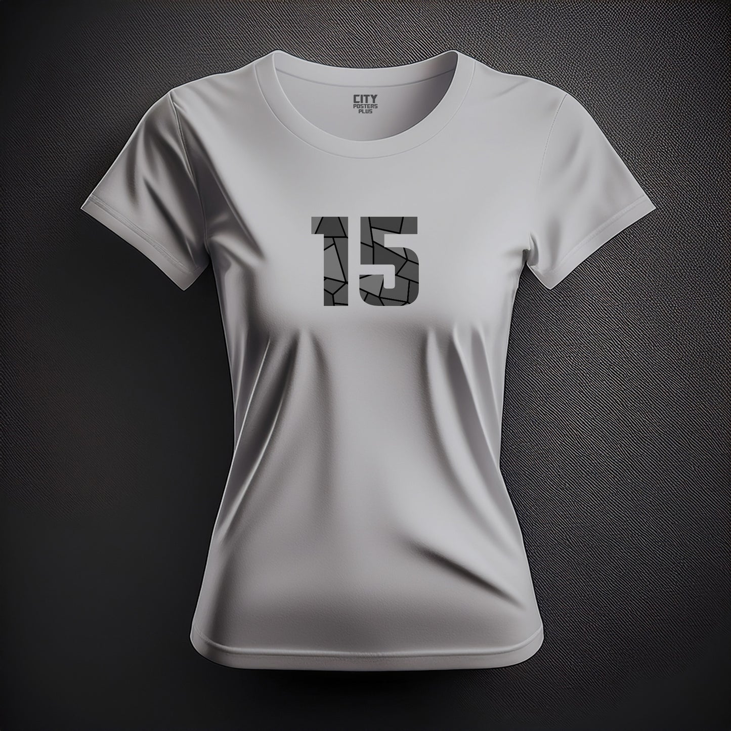 City Posters Plus 15 Number Women T-Shirt (Melange Grey) | Stylish Numeric Graphic Tee