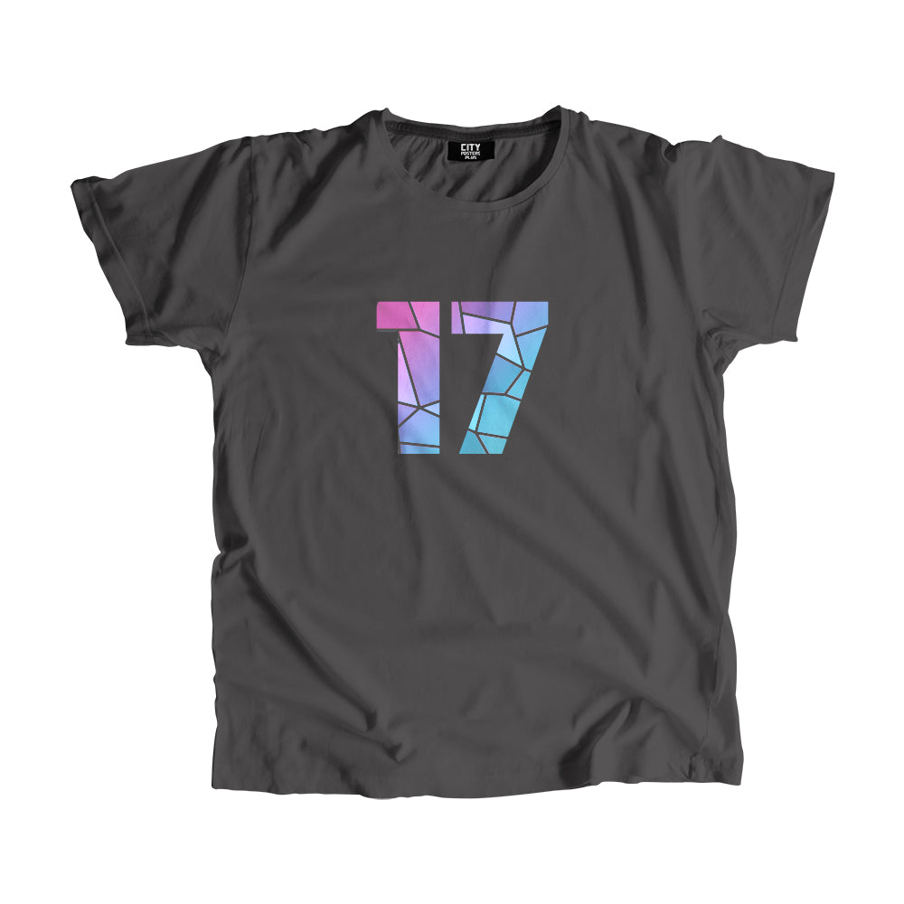 17 Number Men Unisex T-Shirt  (Charcoal Grey)| Classic Numeric Graphic Tee