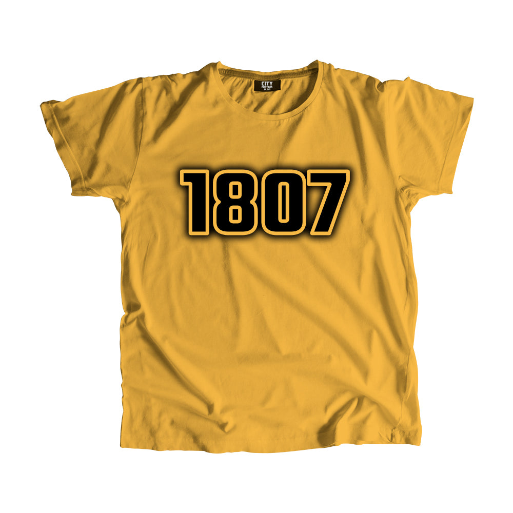 1807 Vintage Heritage Year Men Unisex T-Shirt (Golden Yellow)