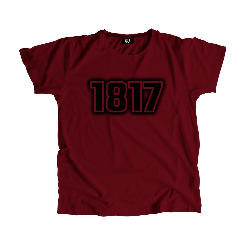 1817 Vintage Heritage Year Men Unisex T-Shirt (Maroon)