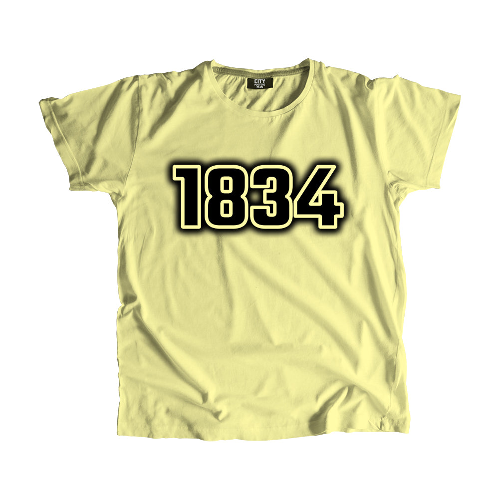 1834 Vintage Heritage Year Men Unisex T-Shirt (Butter Yellow)