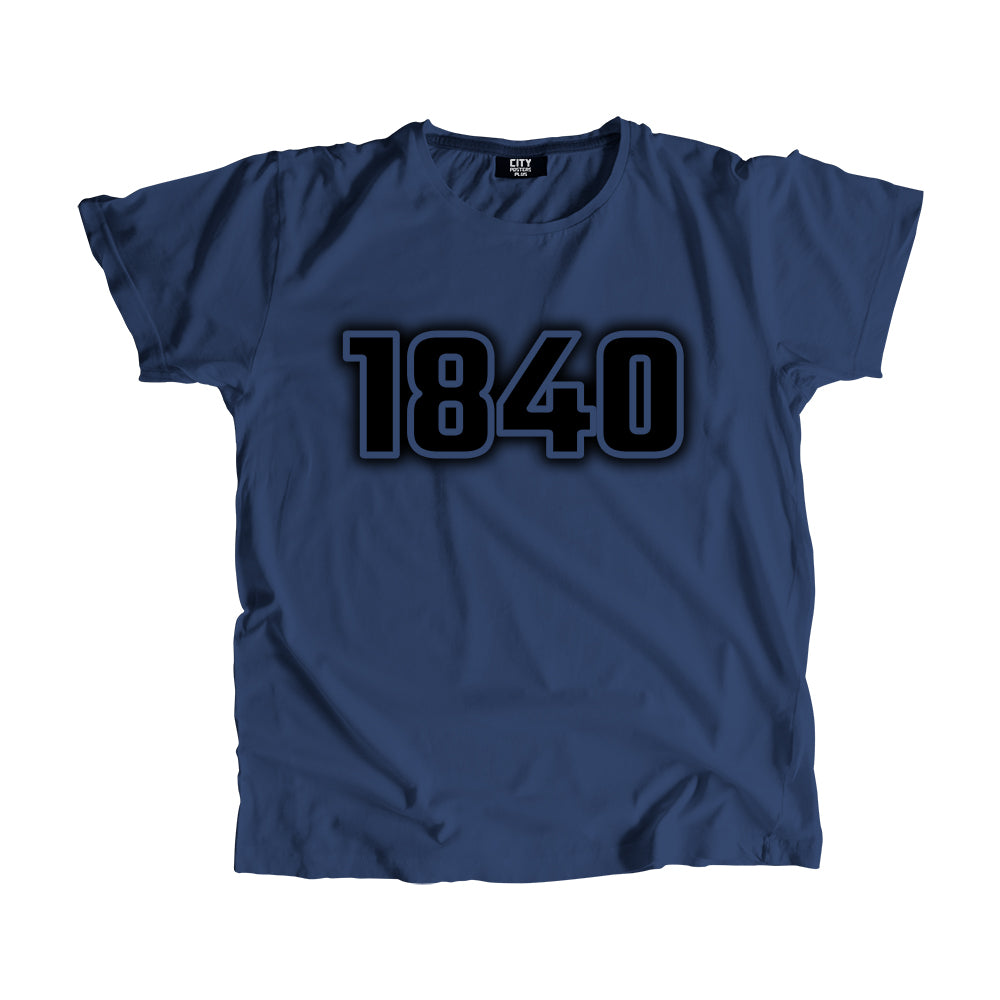 1840 Vintage Heritage Year Men Unisex T-Shirt (Navy Blue)