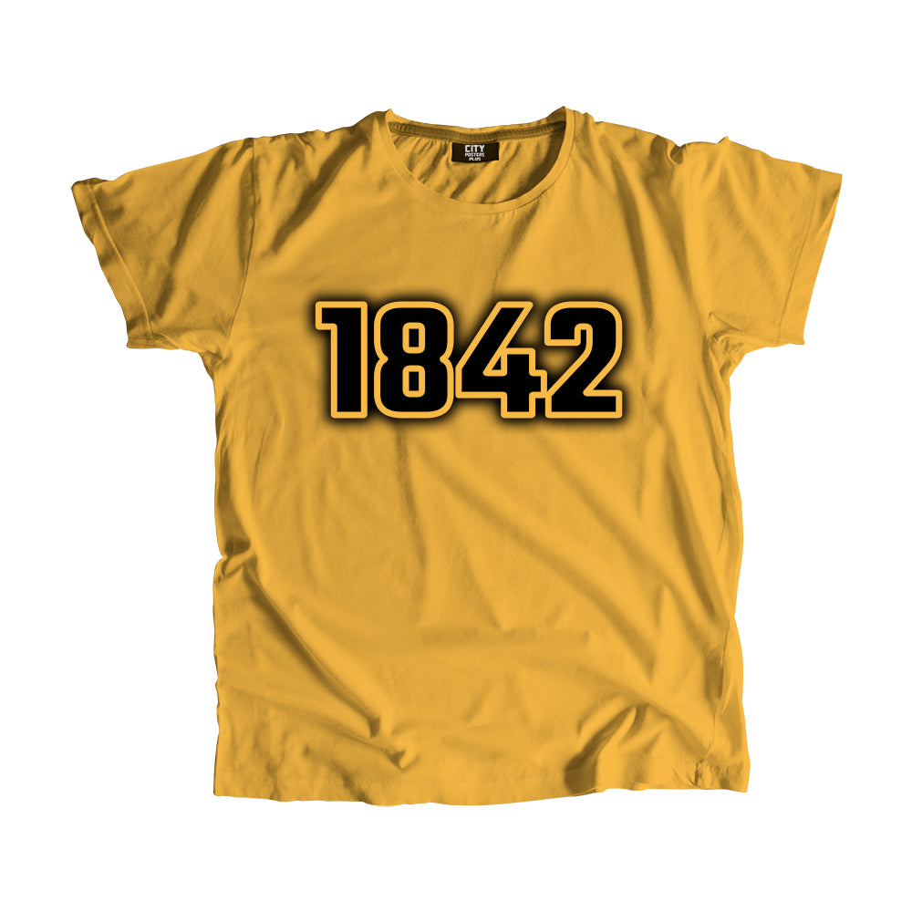 1842 Vintage Heritage Year Men Unisex T-Shirt (Golden Yellow)