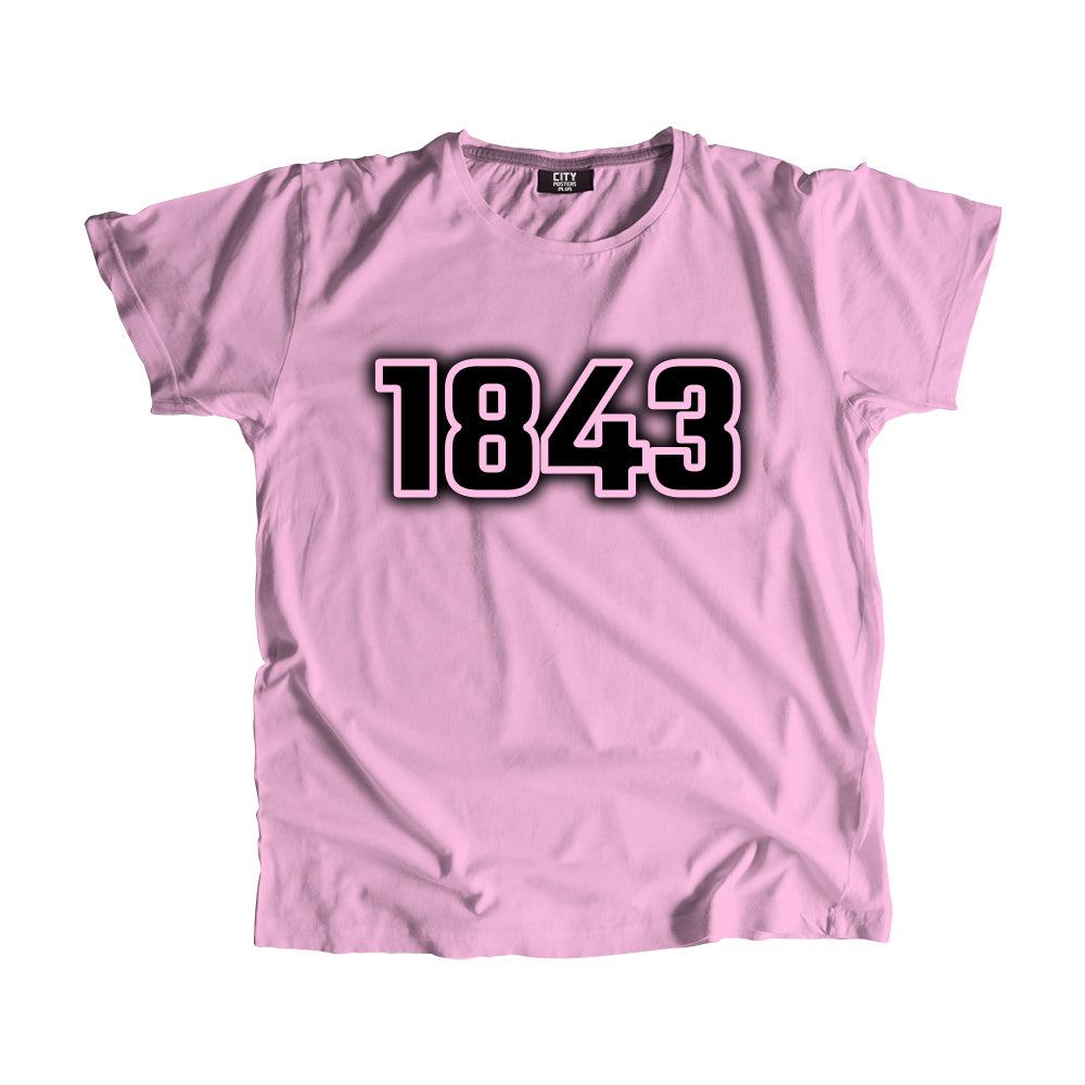 1843 Vintage Heritage Year Men Unisex T-Shirt (Light Pink)