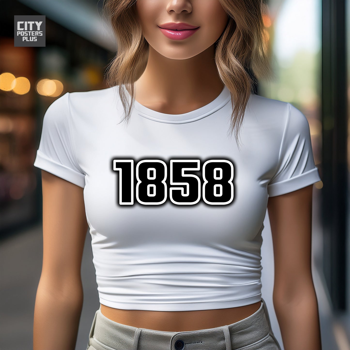 City Posters Plus 1858 Vintage Birth Year Women Crop Top