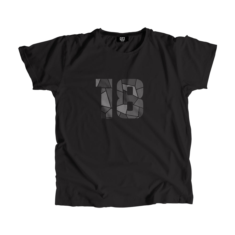 18 Number Men Unisex T-Shirt  (Black)| Classic Numeric Graphic Tee
