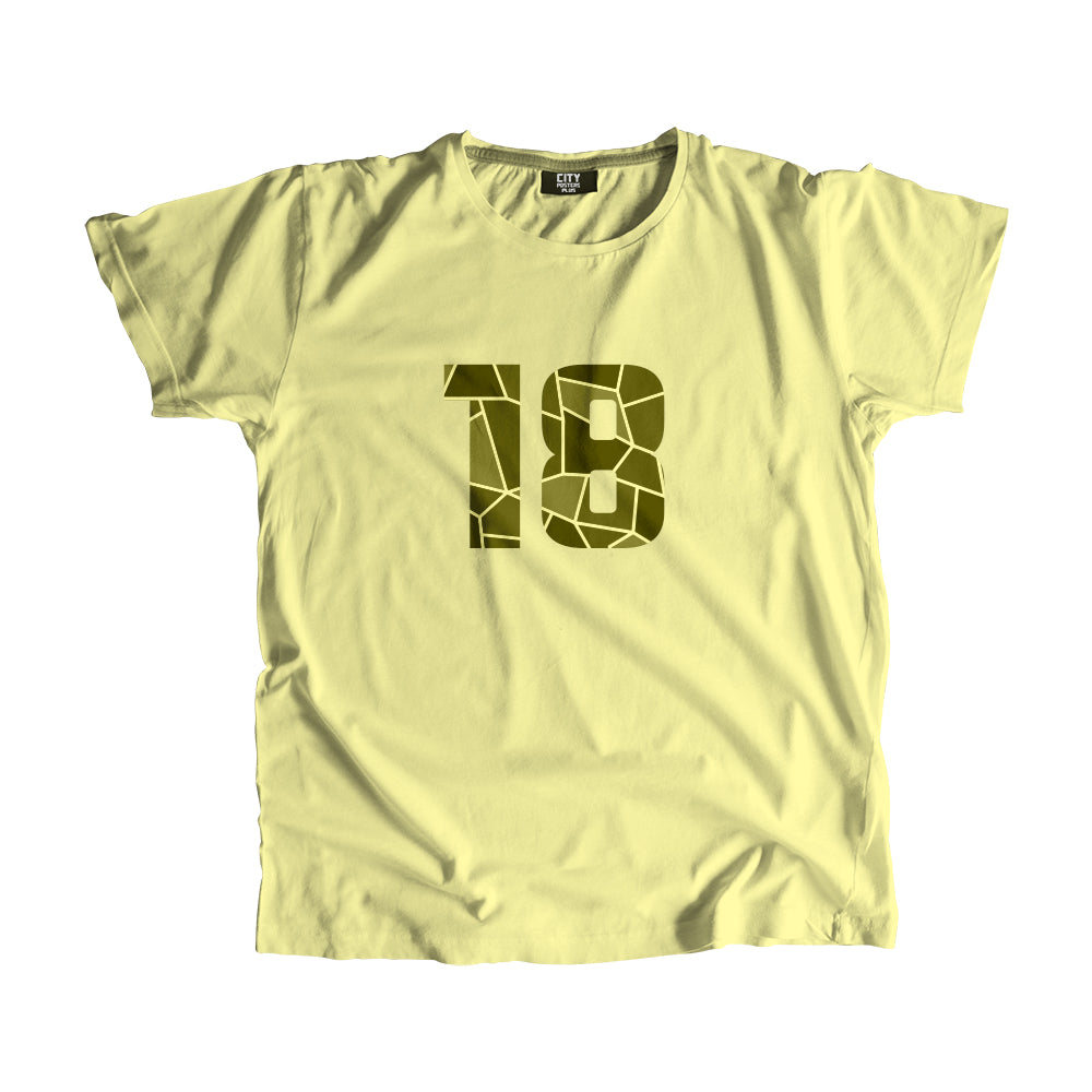 18 Number Men Unisex T-Shirt  (Butter Yellow)| Classic Numeric Graphic Tee